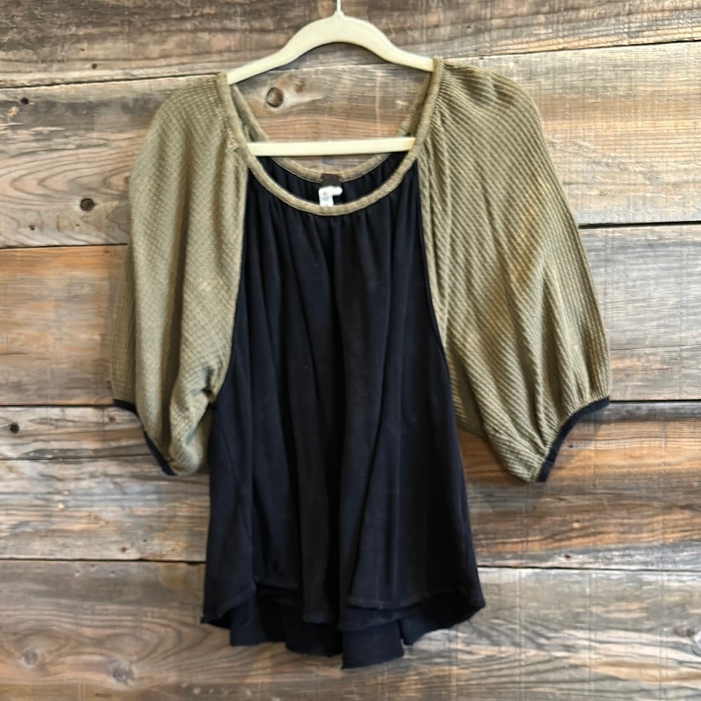 We The Free Black and Tan Top
